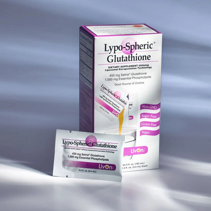 LivOn Laboratories Lypo-Spheric Glutathione - 30 Packets – 450 mg Glutathione Per Packet – Liposome Encapsulated for Maximum Bioavailability – Professionally Formulated – 100% Non-GMO
